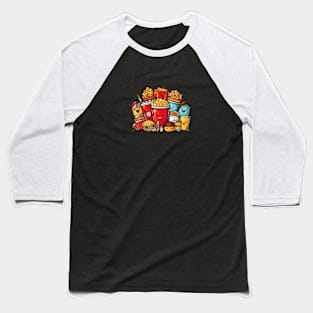 Cute Junk Food Squad Baseball T-Shirt